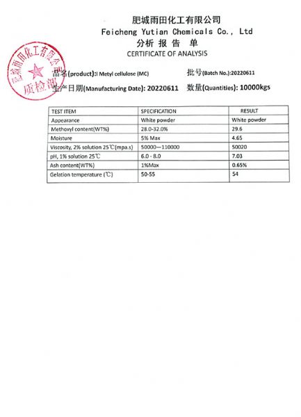 I Metyl cellulose MC